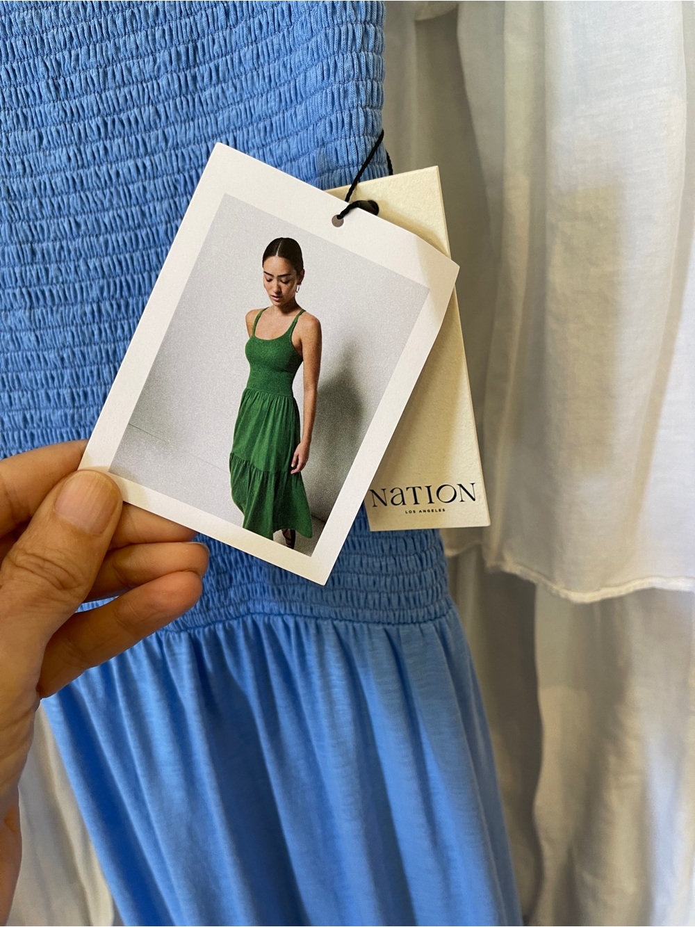 Nation LTD Blue Ribbed Tank Penelope Midi Dress